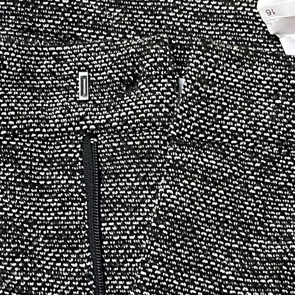 Cleo women’s Tweed Fashion Pant, slimming panel, black and white, pockets sz 16 - Picture 4 of 7